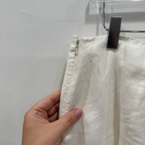 Vintage Ralph Lauren Linen Nautical White Flowy Drop Waist Skirt Size 14 - Picture 5 of 5